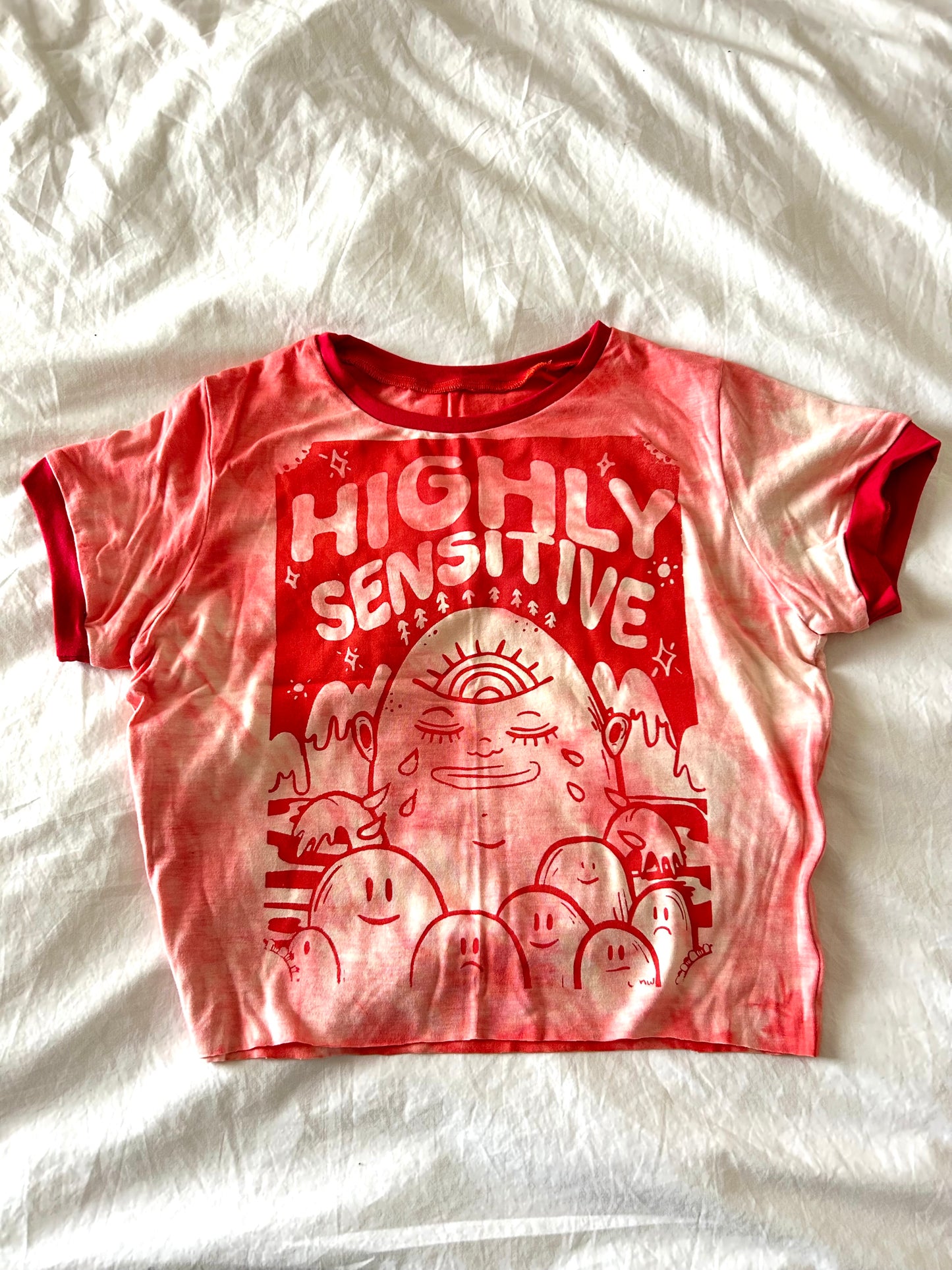 Bamboo Crop: Coral Tye Dye Highly Sensitive