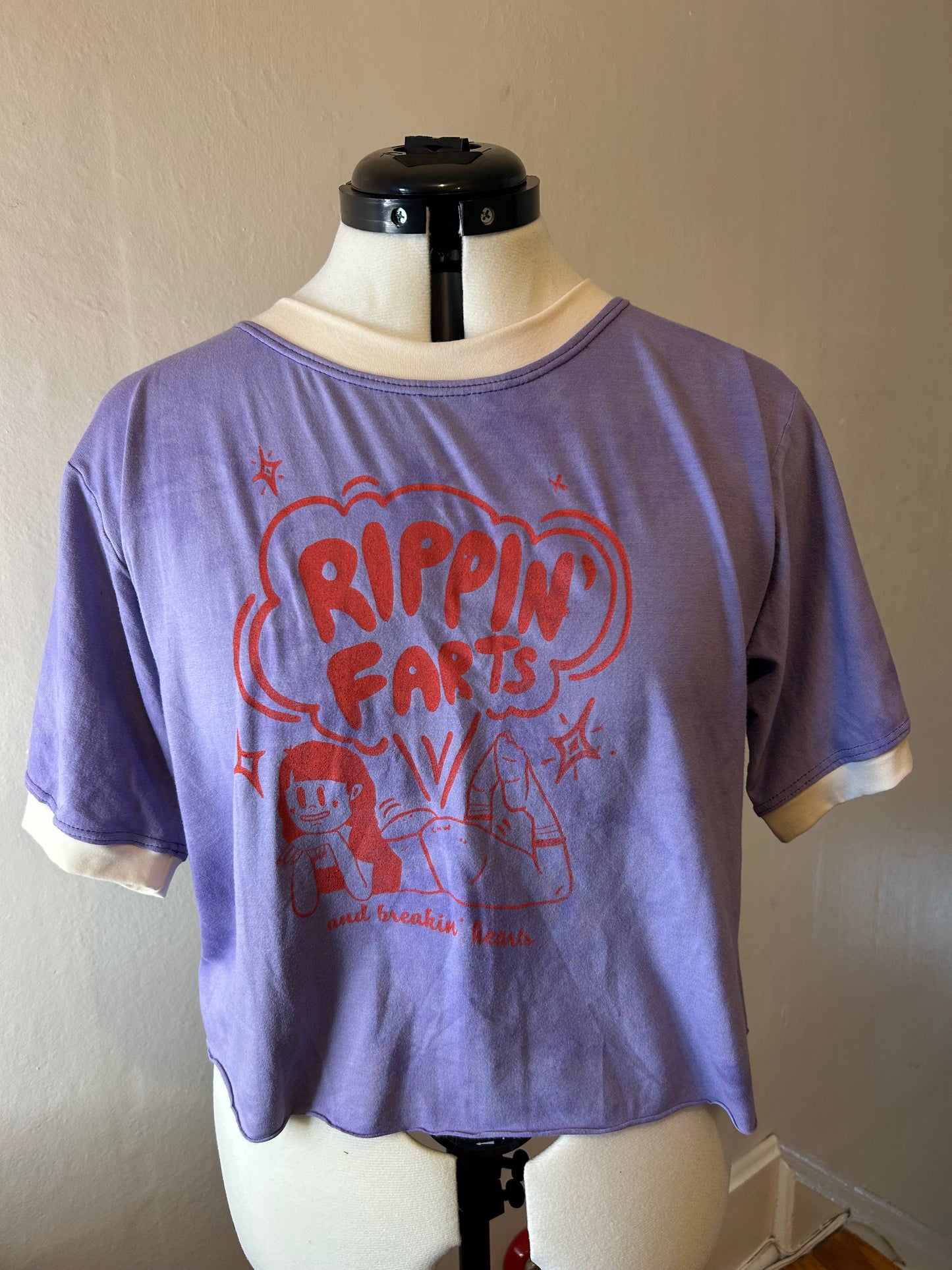 Bamboo Boxy Crop: Purple Rippin’ Farts