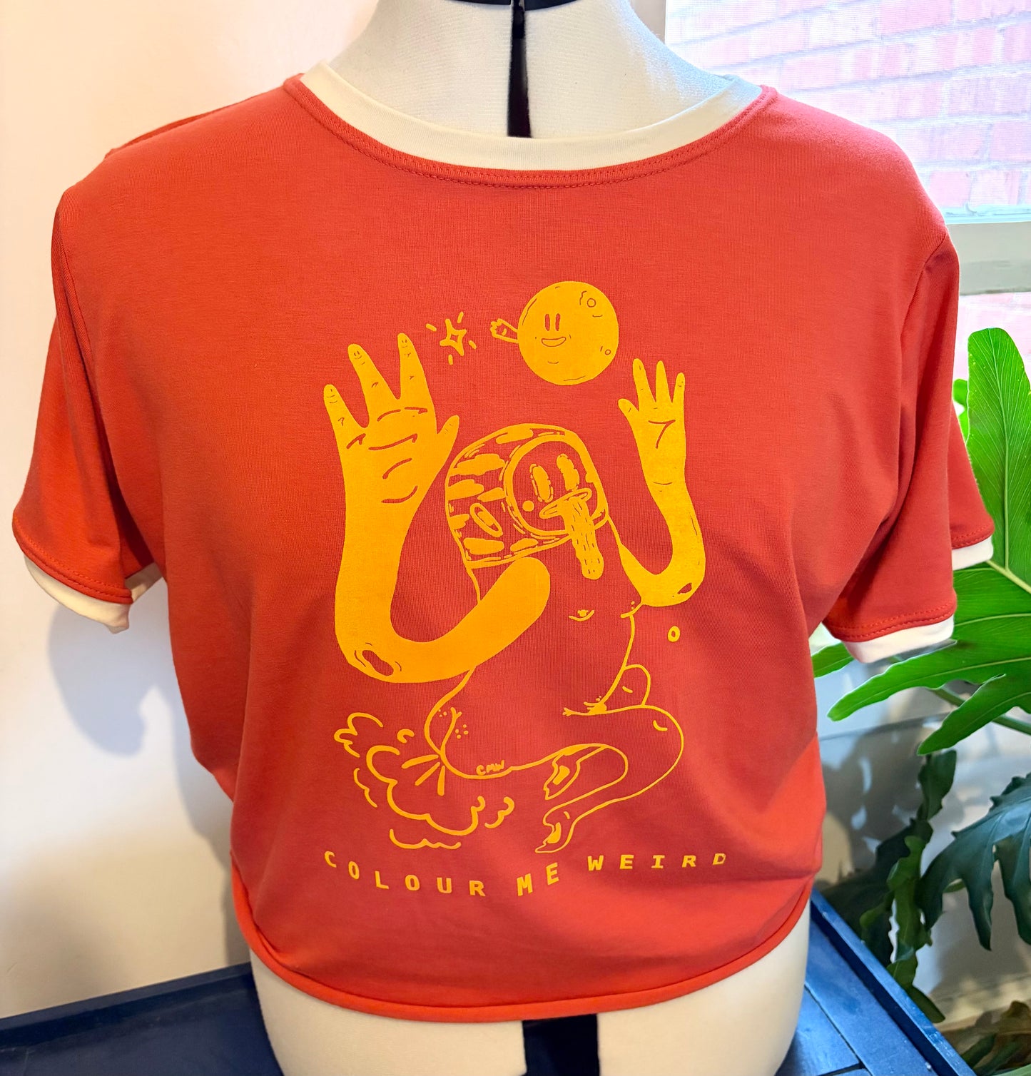 Coral Space Fart| Bamboo Cotton Crop Top