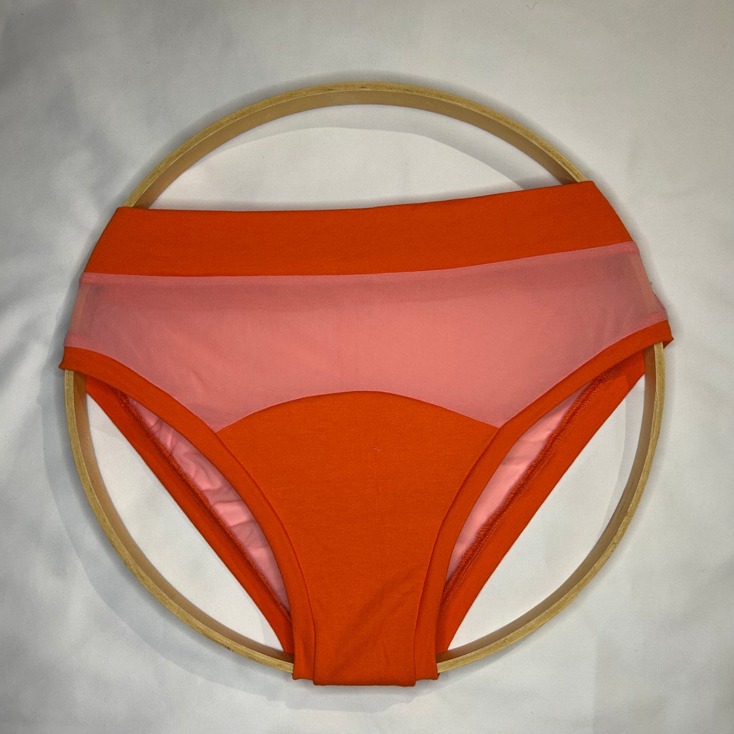 Pink Mesh| Orange: Bikini Mid Rise Bamboo Undies