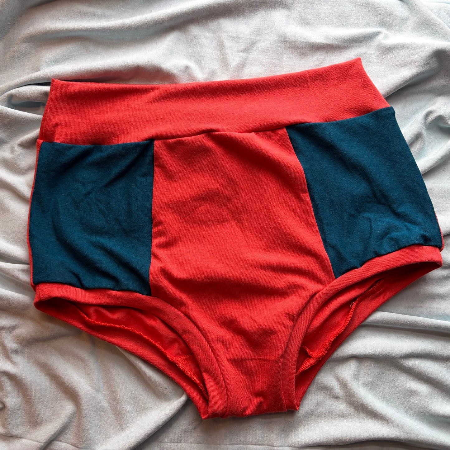 Coral & Sea Blue : Bamboo High Waisted Undies