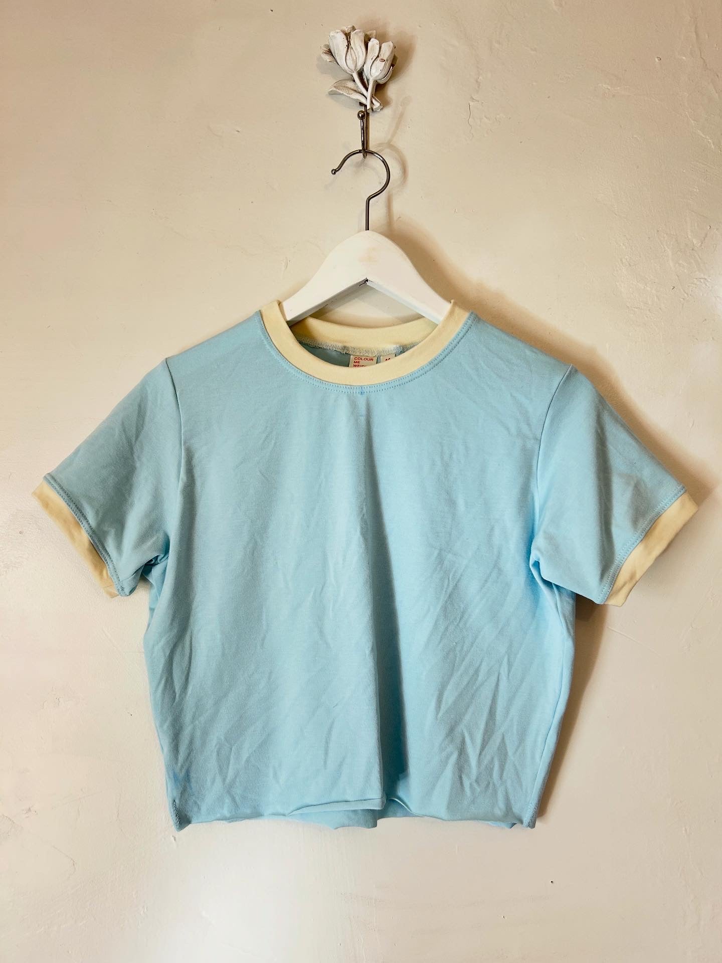 Powder Blue Bamboo Crop - Fitted Style
