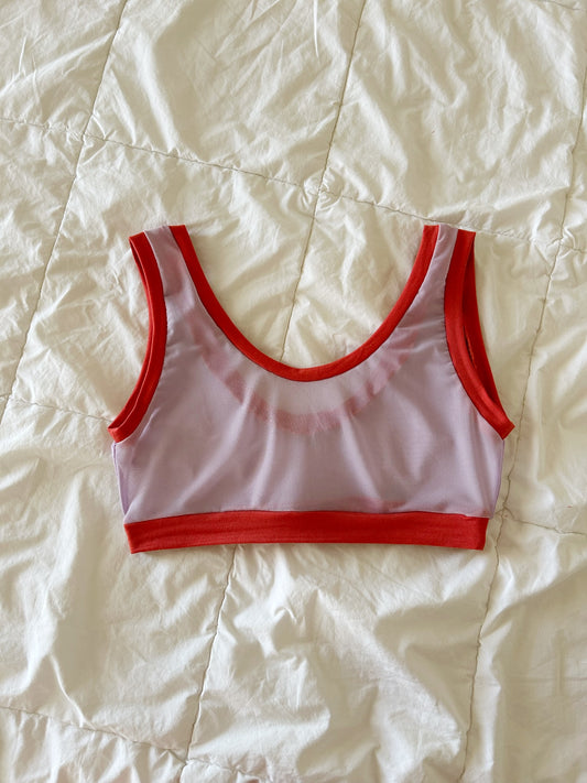 Coral| Purple Mesh: Bamboo Lounge Top