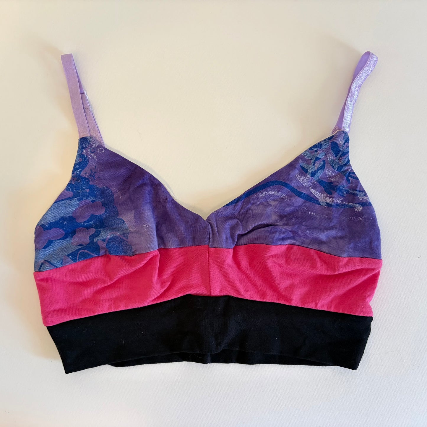 Scrappy Strappy Bamboo Bralette| Pink & Purple