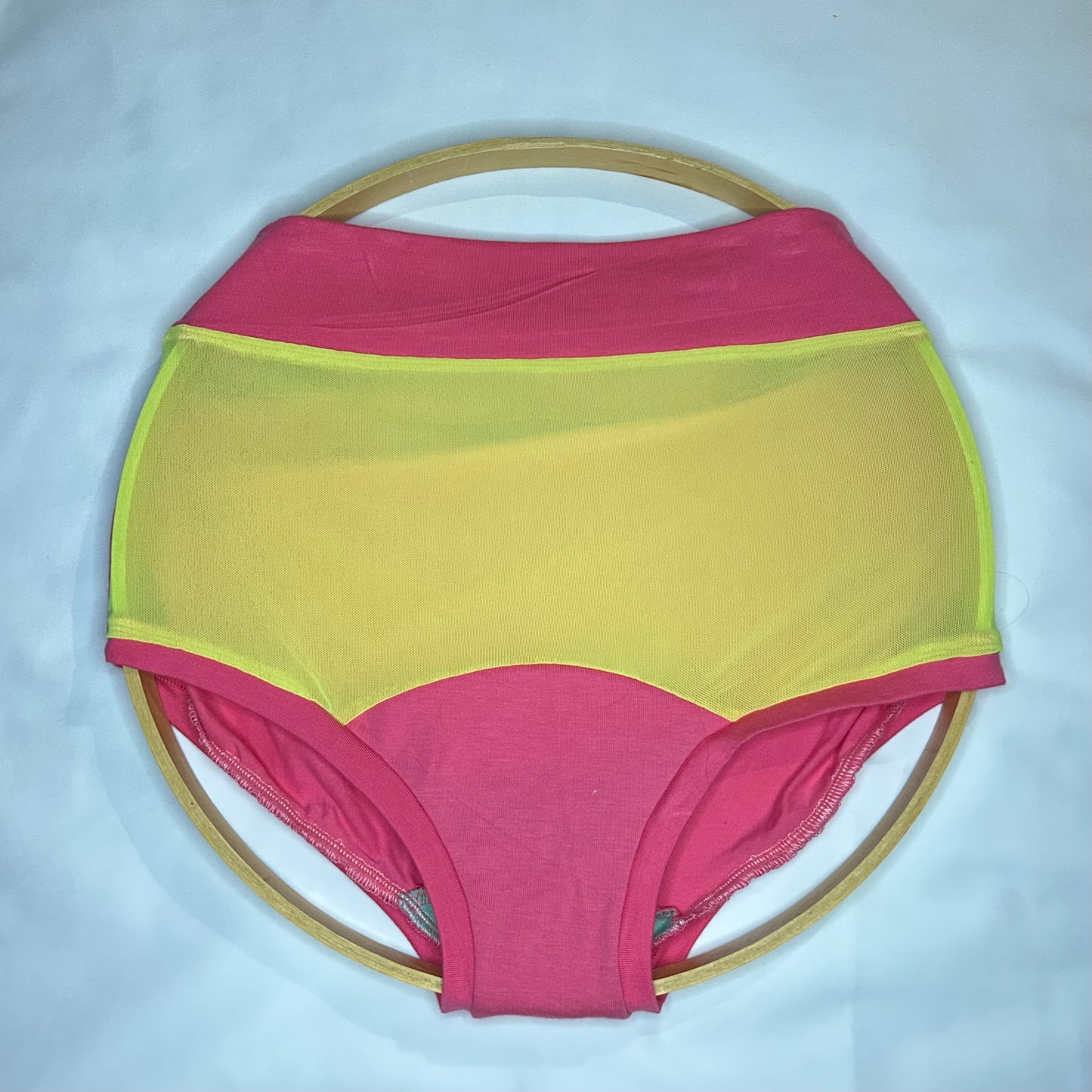 Hot Pink | Neon Yellow Mesh: Bamboo High Waisted Undies