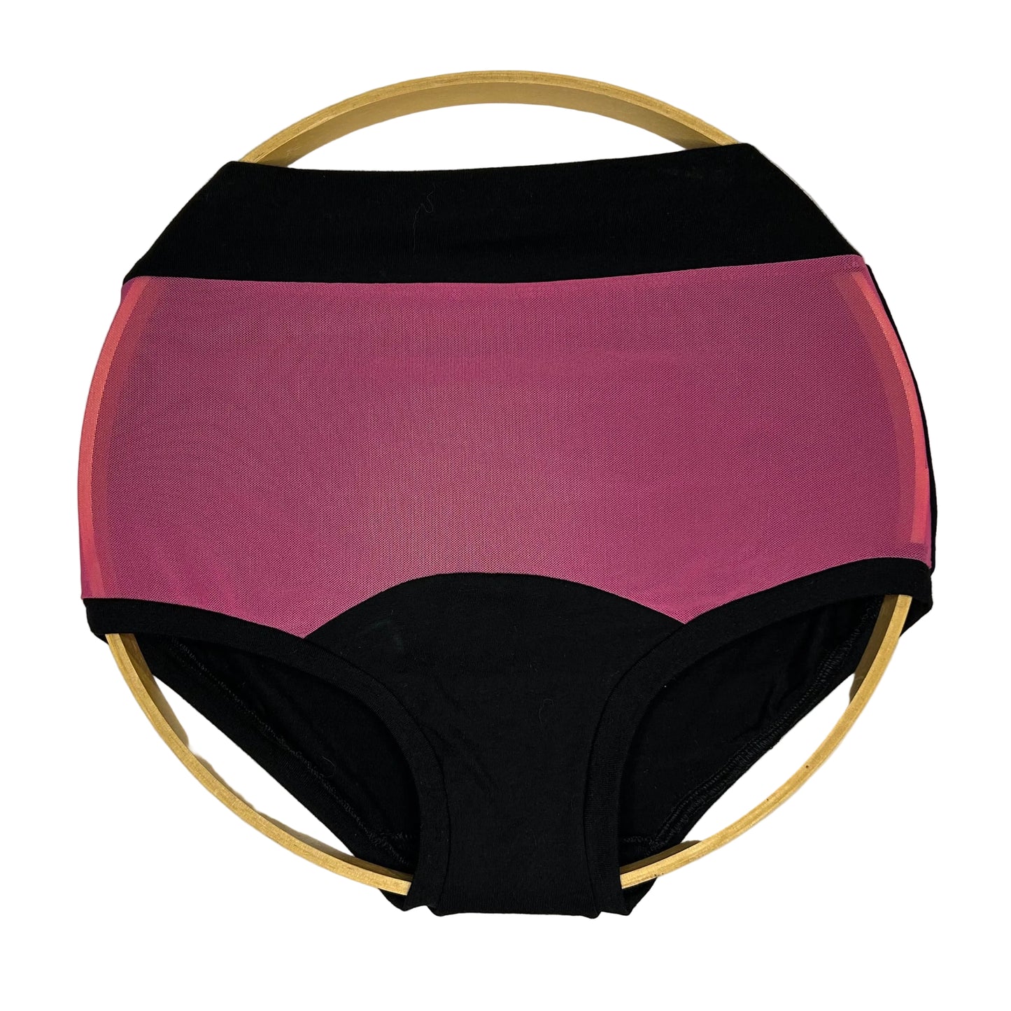 Black | Pink Mesh: Bamboo High Waisted Undies