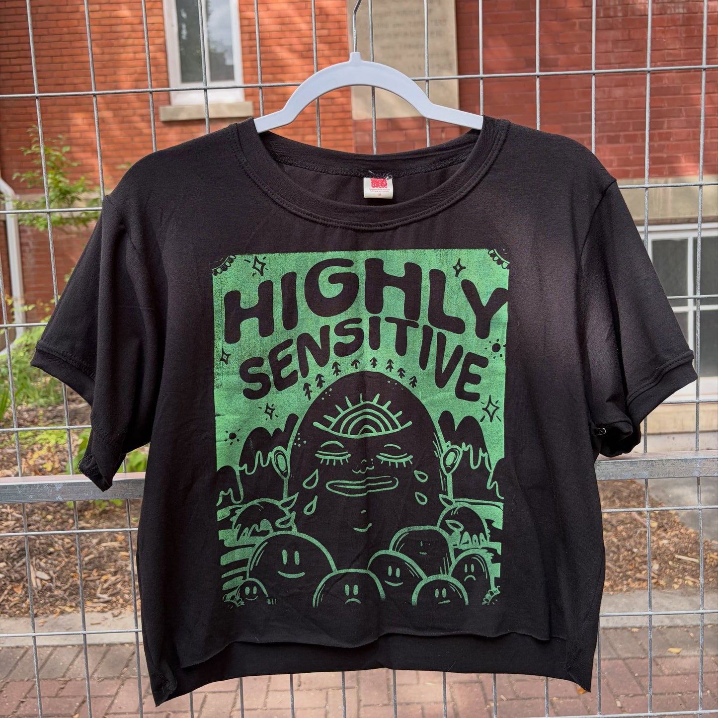 Black Highly Sensitive | Bamboo Cotton Crop Top