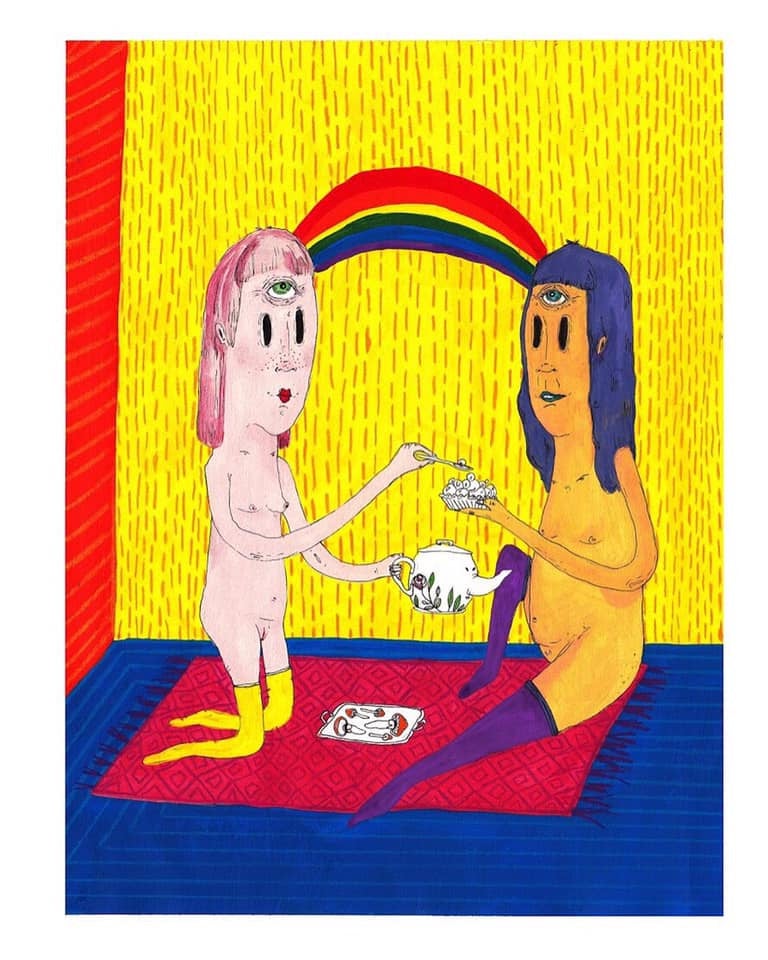 Rainbow Tea Party Print - Colour Me Weird Shop