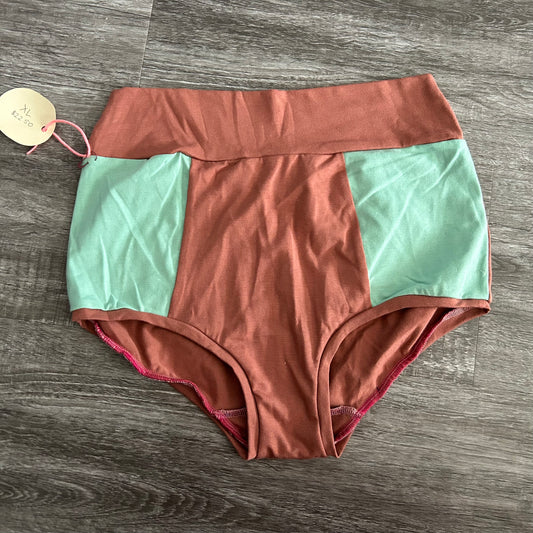 XL Bamboo High Waisted Bottoms Dusty Rose/Mint- RTS