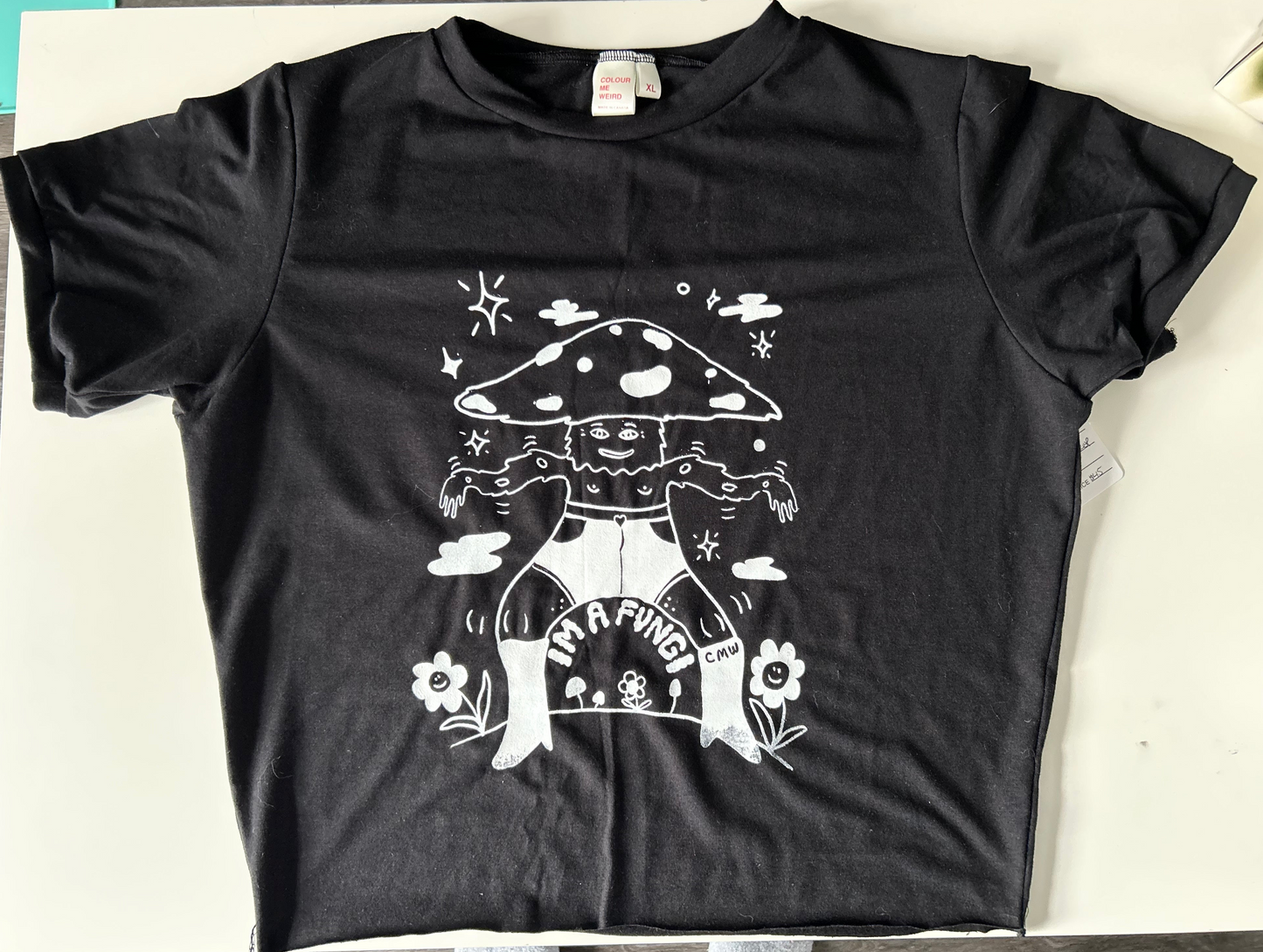 Bamboo Crop: Black Fungi - Fitted Style