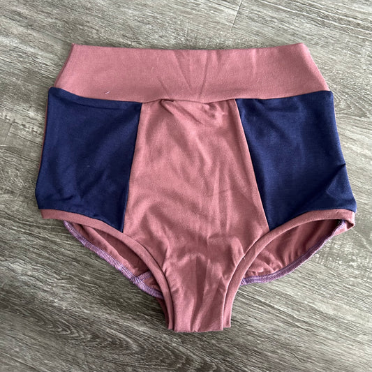 MED Bamboo High Waisted Bottoms Mauve/Blue- RTS