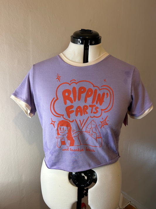 Bamboo Crop: Purple Rippin’ Farts - Fitted Style