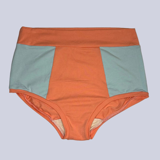 Pink/Powder Blue : Bamboo High Waisted Undies
