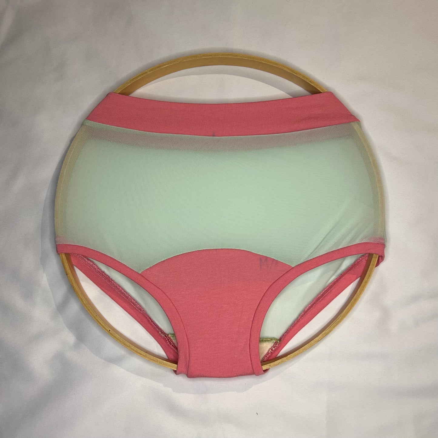 Mint Mesh| Pink: Bamboo High Waisted Undies
