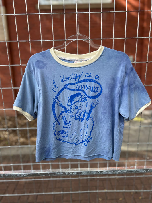Bamboo Boxy Crop: Blue Nuisance