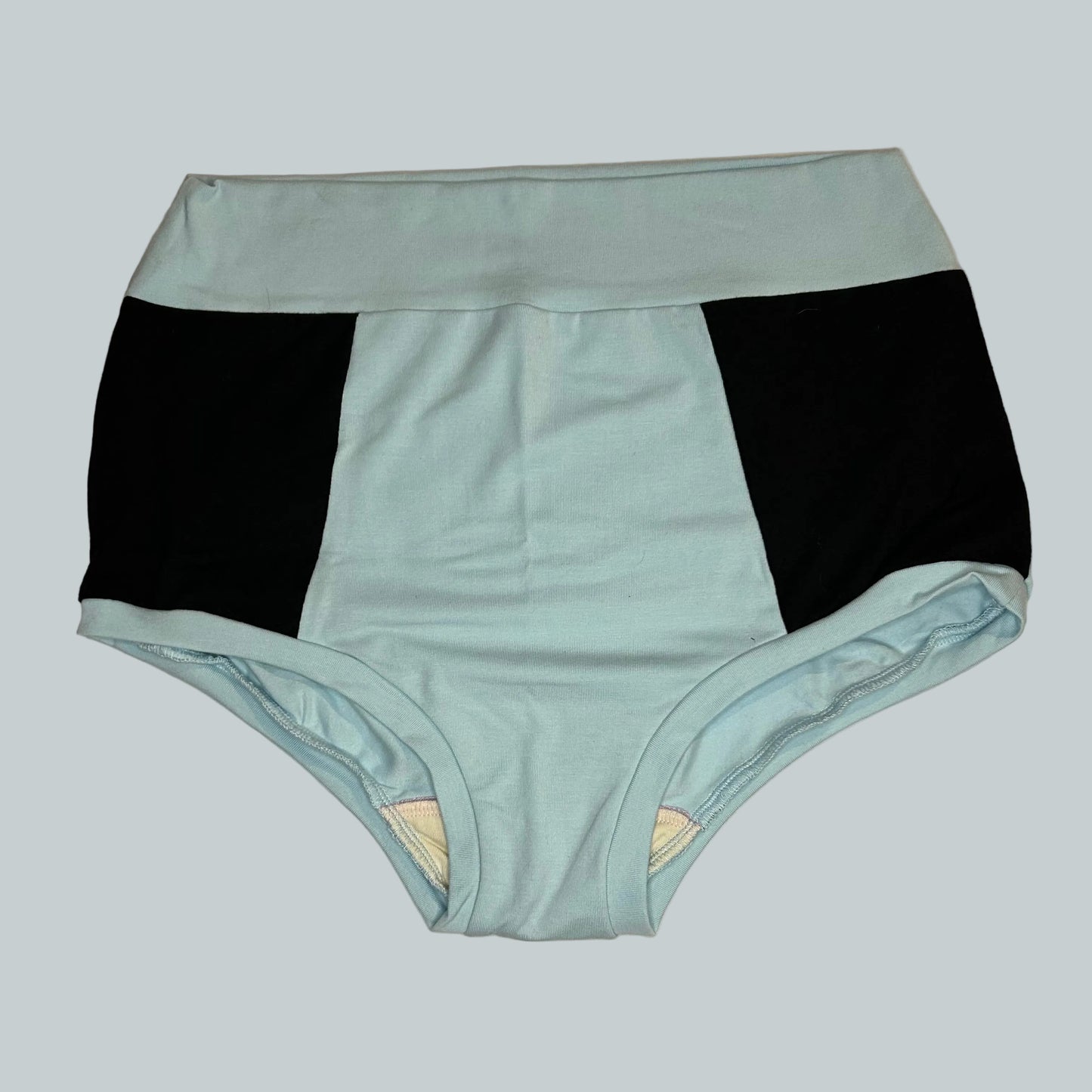 Black| Powder Blue: Bamboo High Waisted Undies