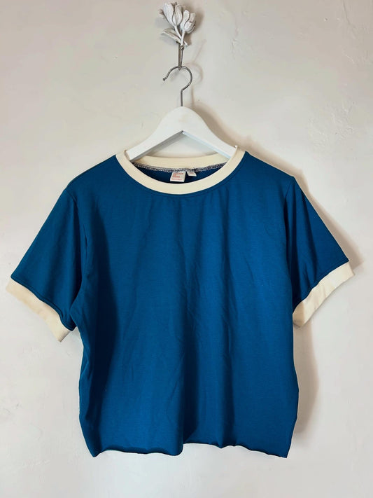 Sea Blue Bamboo Crop - Fitted Style