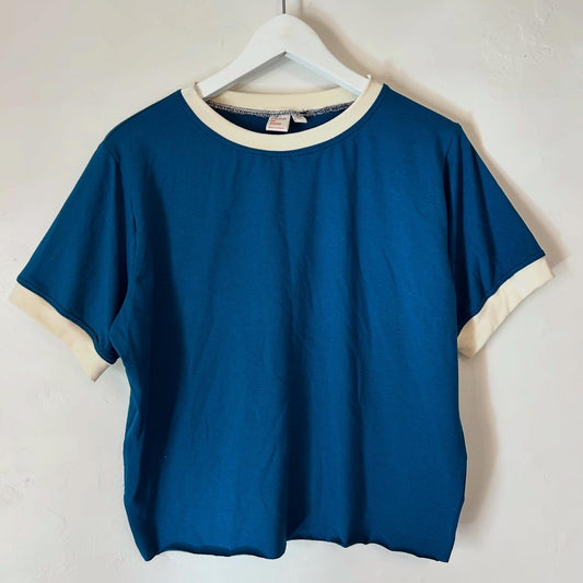 Blank Sea Blue| Bamboo Cotton Crop Top