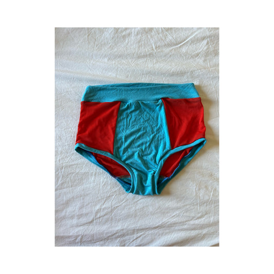 Blue & Red : Mesh & Bamboo High Waisted Undies