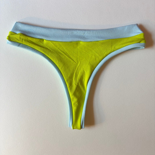 Neon Green & Blue: Bamboo Thong