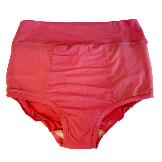 Scrappy Pink Mesh| Pink: Bamboo High Waisted Undies