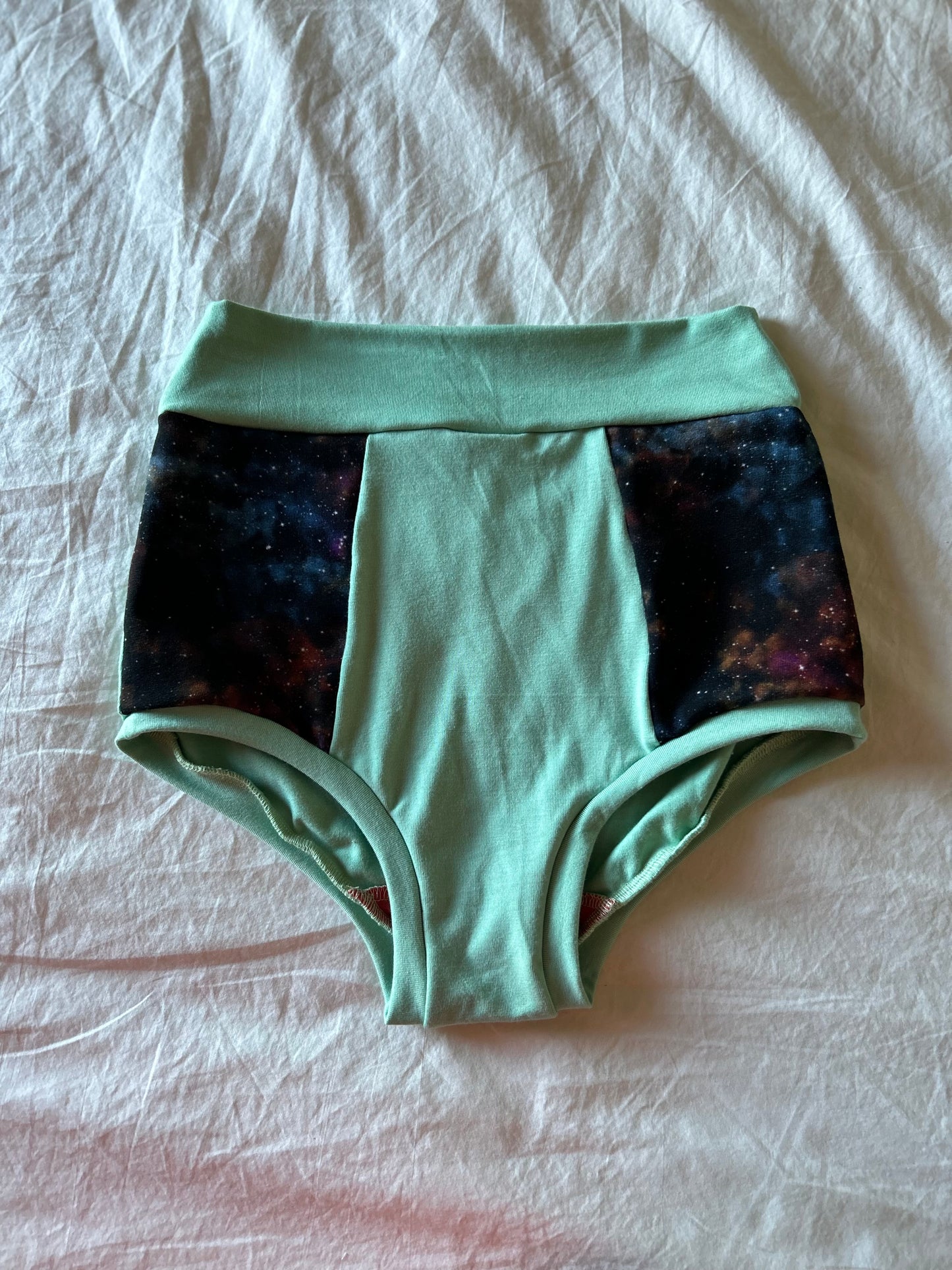 Scrappy Panties- Space/Mint- Med