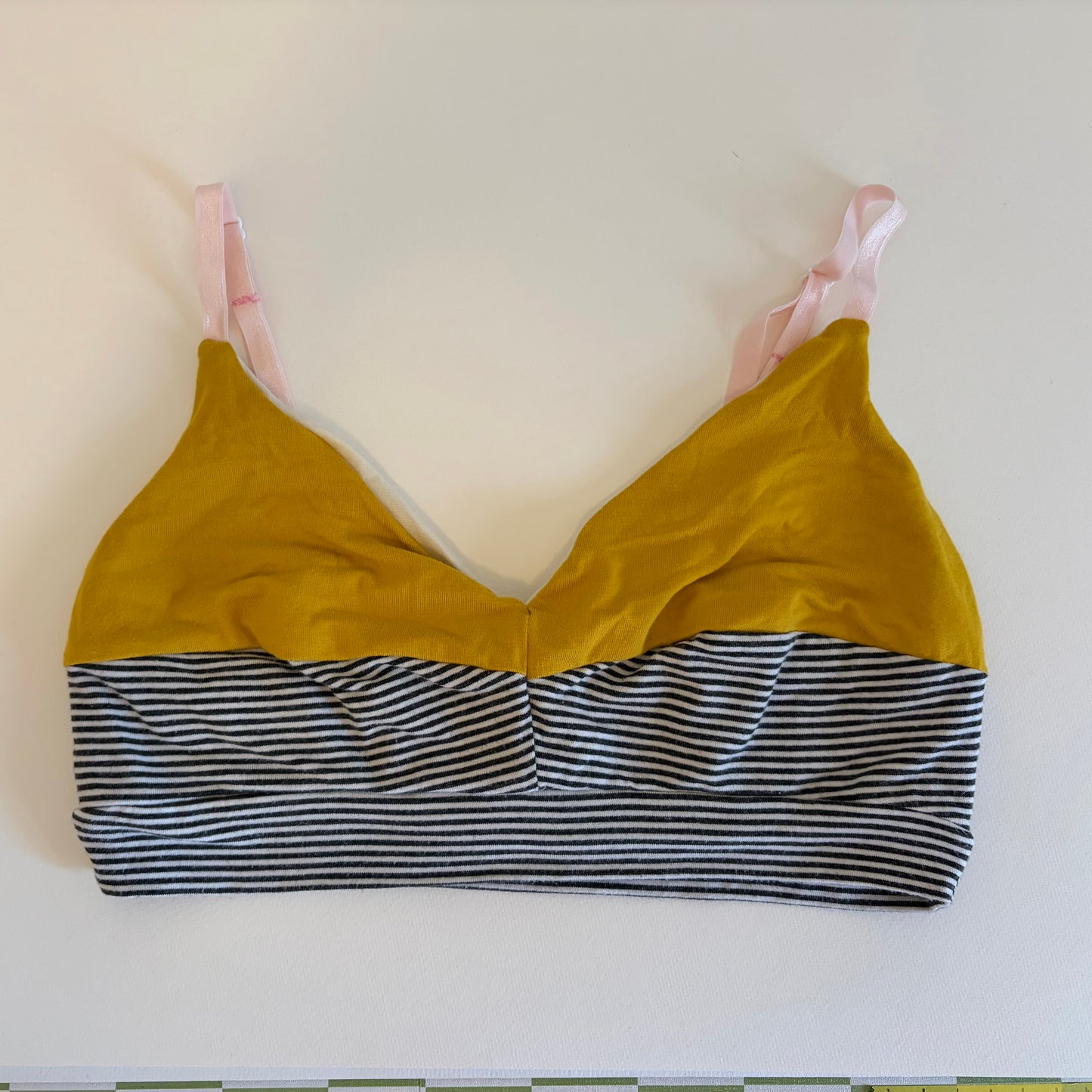 Scrappy Strappy Bamboo Bralette| Yellow & Stripe