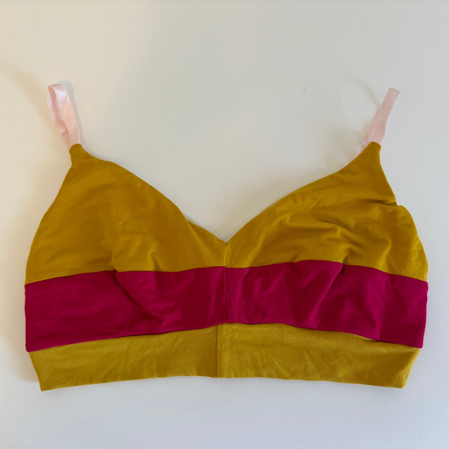 Scrappy Strappy Bamboo Bralette| Fuchsia & Yellow