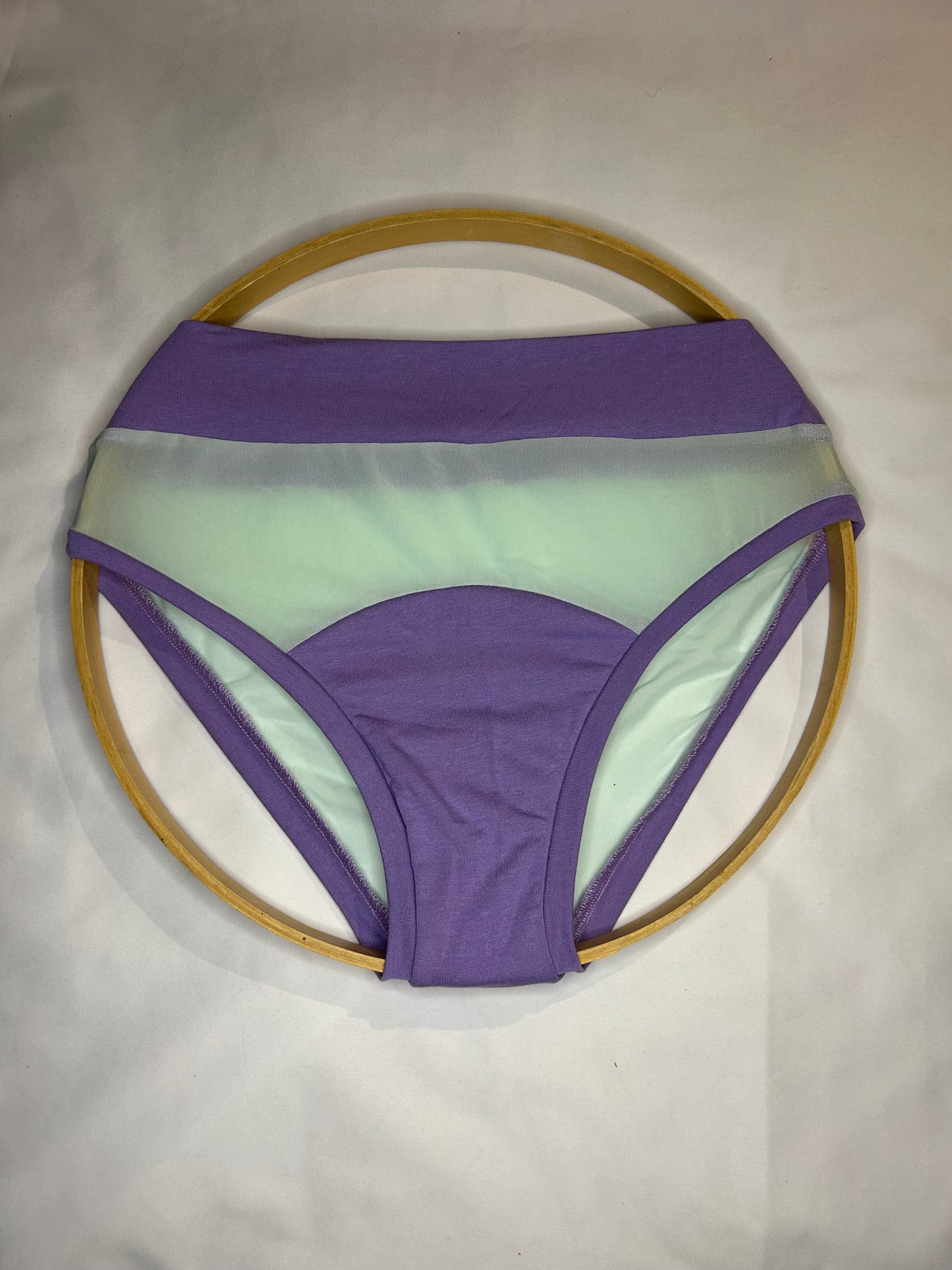 Mint Mesh| Purple: Bikini Mid Rise Bamboo Undies