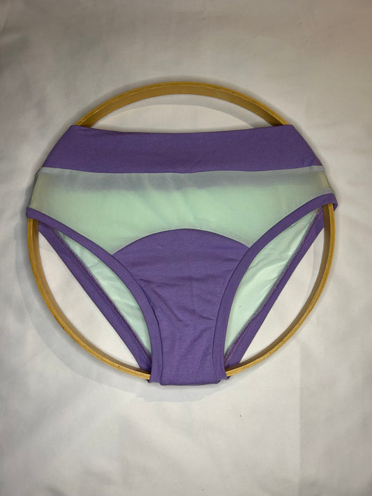 Mint Mesh| Purple: Bikini Mid Rise Bamboo Undies