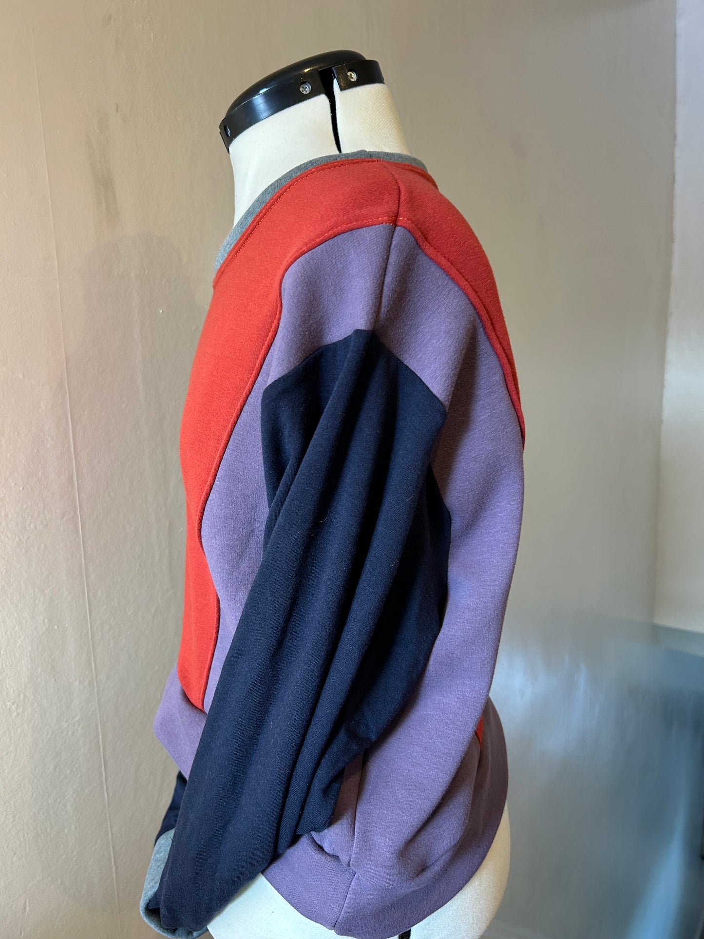 Cropped Crew Neck Fleece Sweater