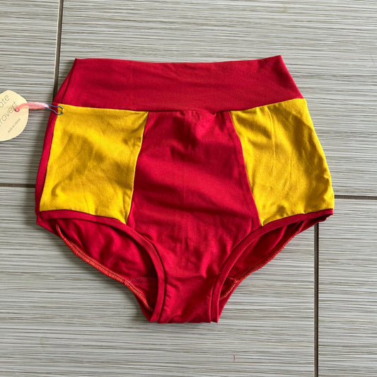 MED Bamboo High Waisted Lounge Bottoms MED Red/Yellow- RTS