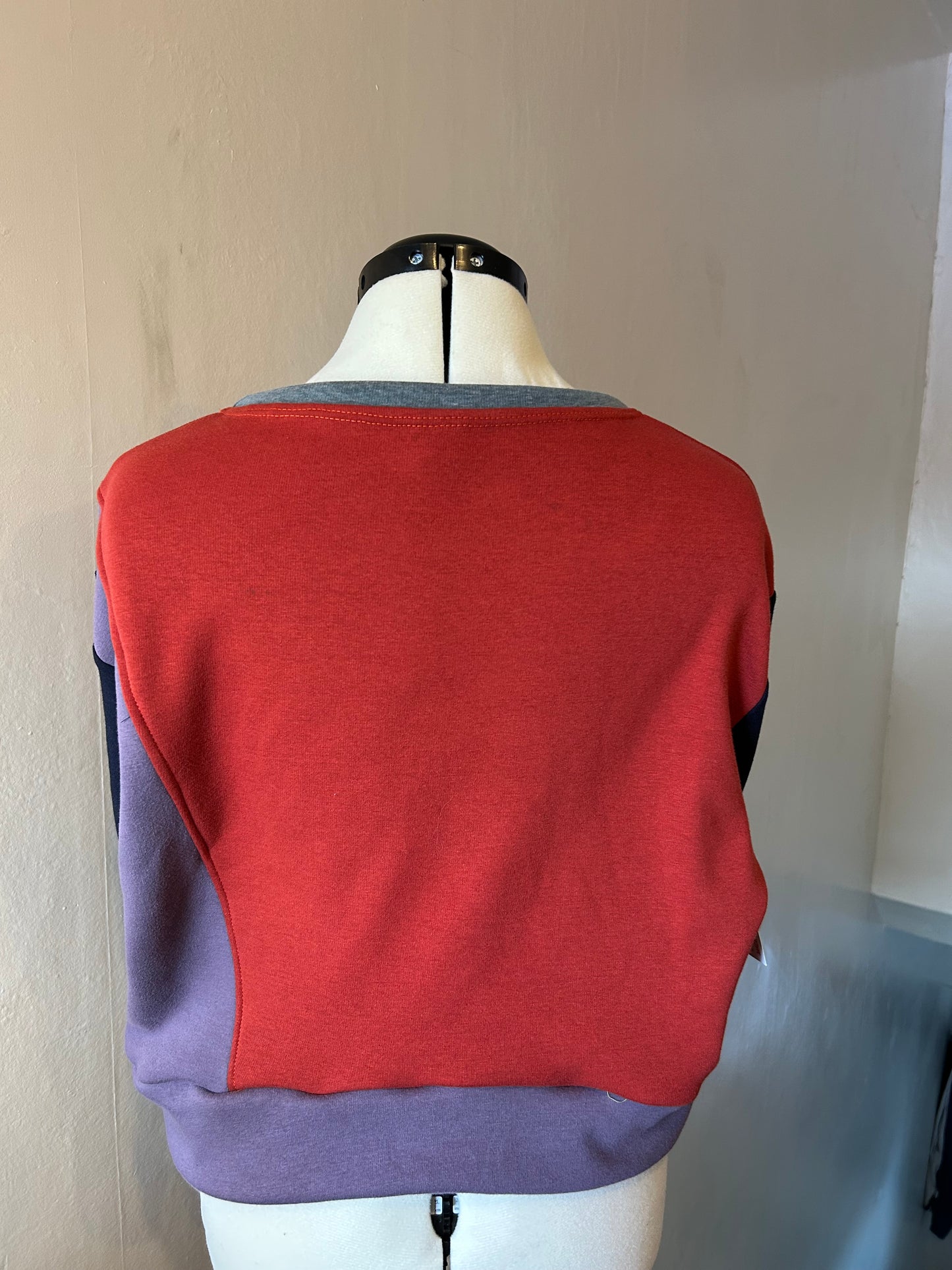 Cropped Crew Neck Fleece Sweater