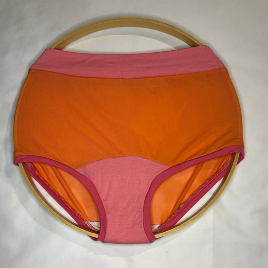 Orange Mesh| Pink: Bamboo High Waisted Undies