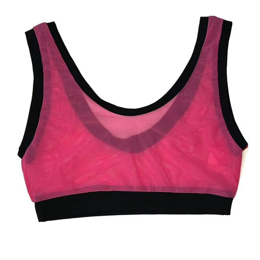 Black| Pink Mesh: Bamboo Lounge Top