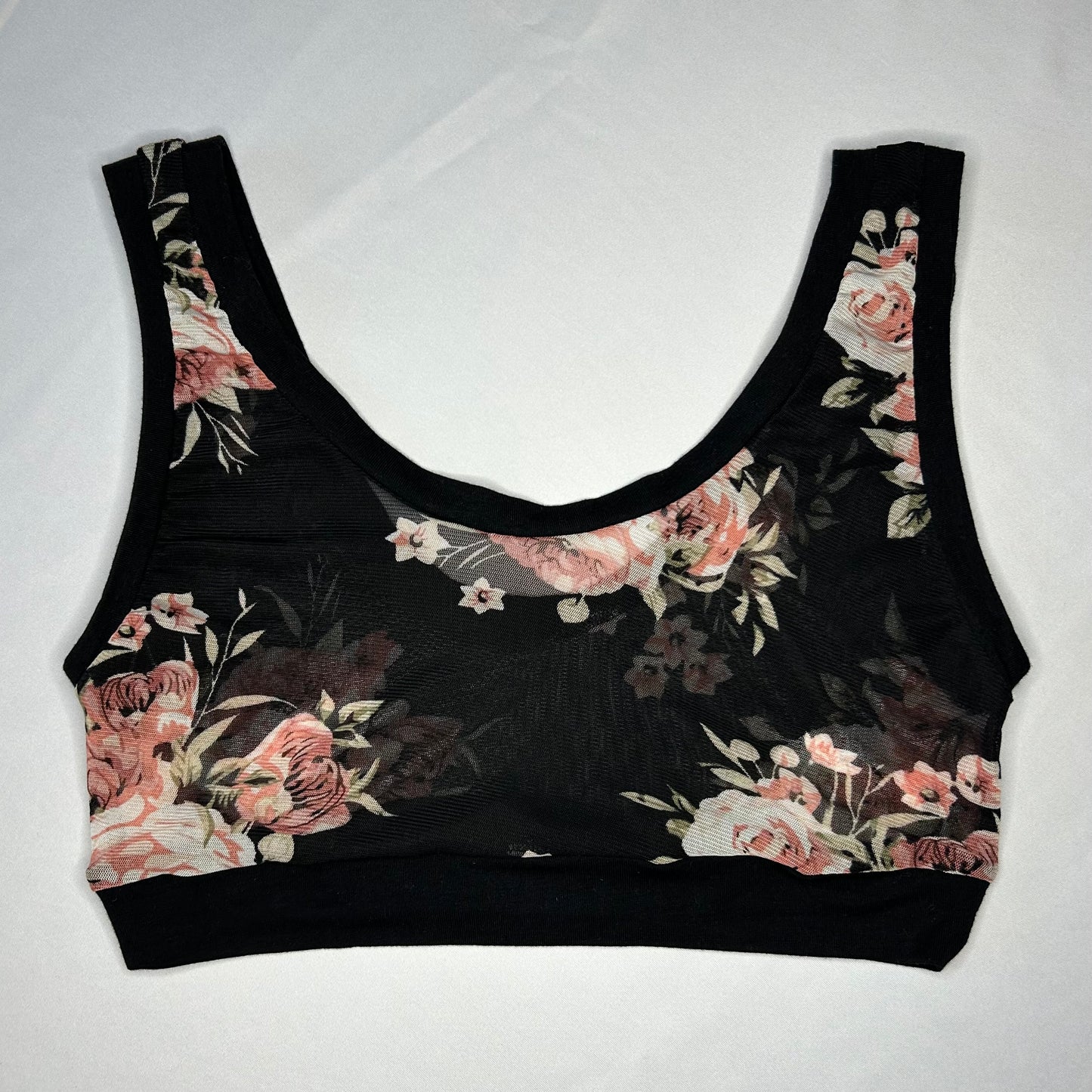 Floral Mesh| Black: Bamboo Lounge Top