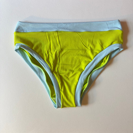 Neon Green & Blue: Bikini Mid Rise Bamboo Undies