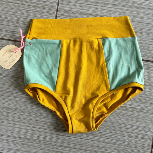 MED Bamboo High Waisted Lounge Bottoms Yellow/Mint - RTS