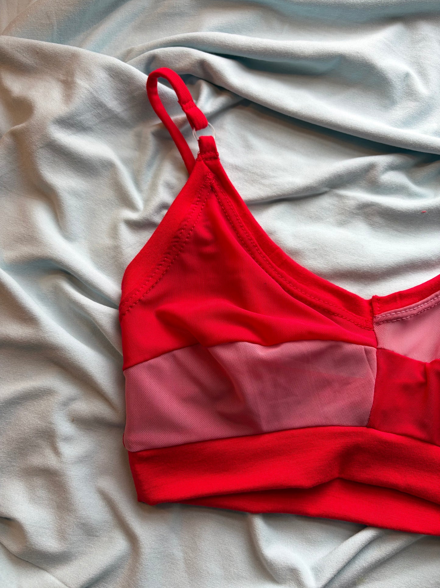 Pink | Red Mesh: Bamboo Bralette