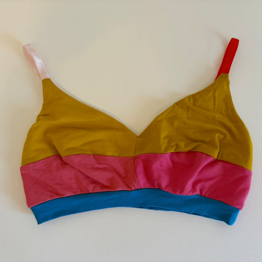Scrappy Strappy Bamboo Bralette| Pink & Yellow