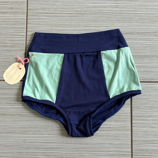 MED Bamboo High Waisted Lounge Bottoms Blue/Mint- RTS
