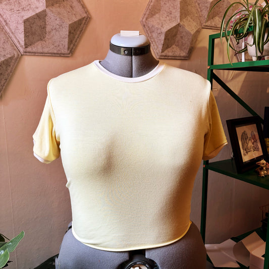 Meringue Yellow Bamboo Crop - Fitted Style