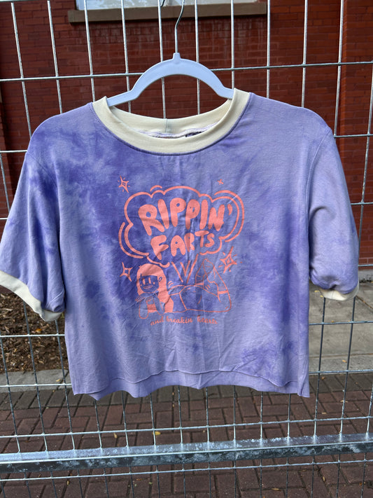 Bamboo Boxy Crop: Purple Rippin’ Farts