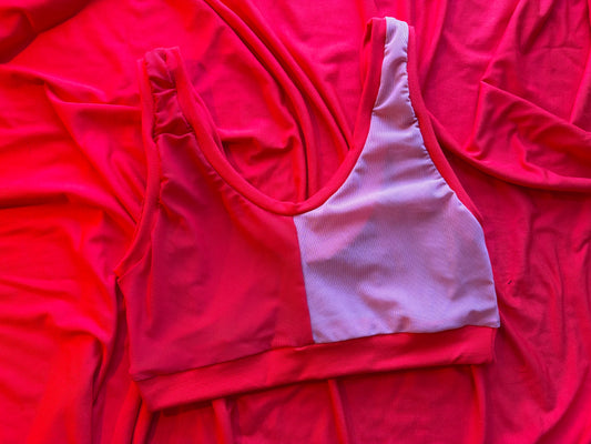 Pink | Red Mesh: Bamboo Lounge Top