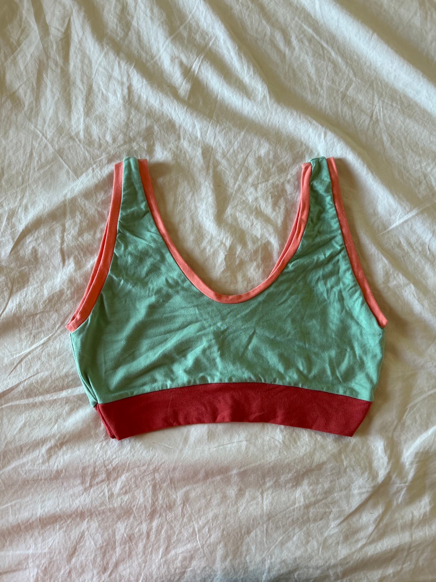 Mint Coral/Peach: Bamboo Lounge Top