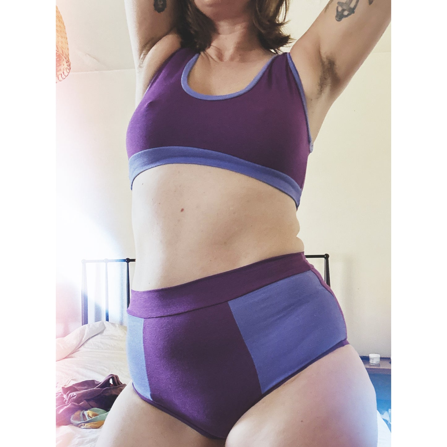 Scrappy Panties: Purple/Light Blue