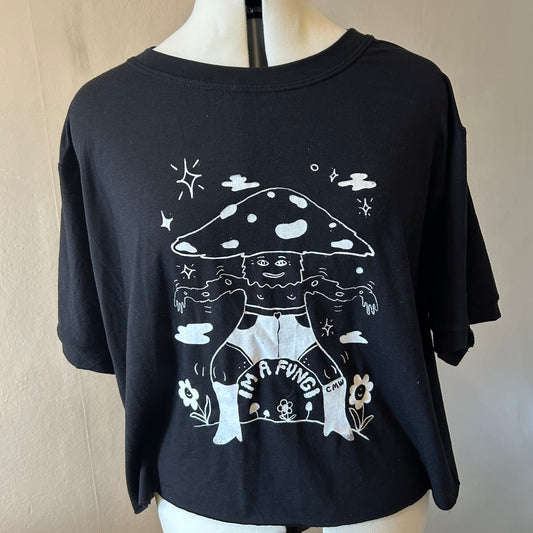 Black Fungi | Bamboo Cotton Crop Top