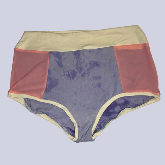 Purple| Pink Mesh: Bamboo High Waisted Undies
