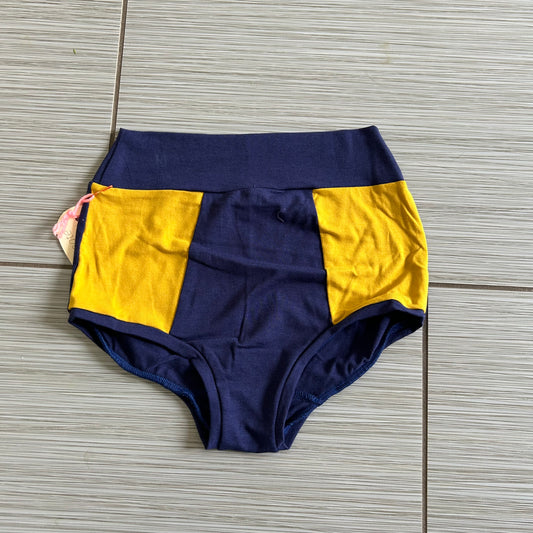 MED Bamboo High Waisted Lounge Bottoms Blue/Mustard- RTS