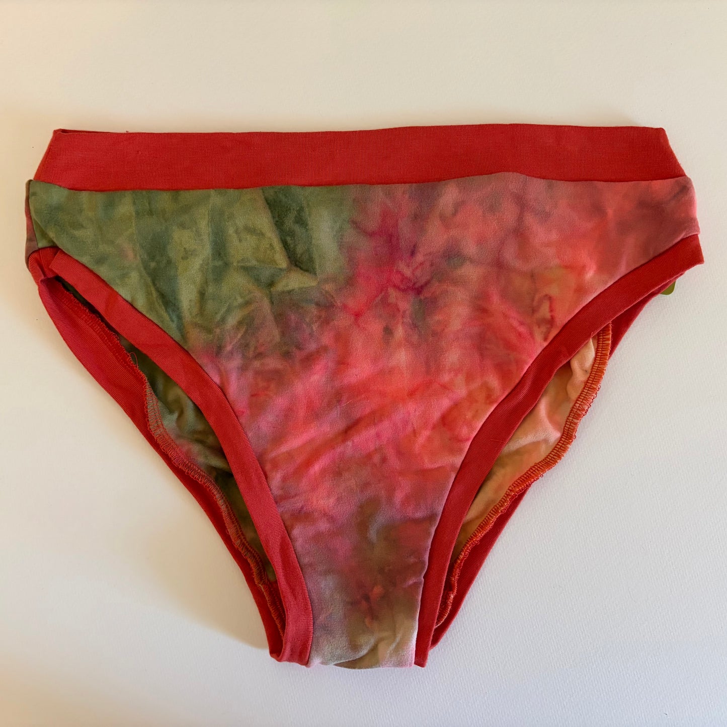 Coral Tye Dye: Bikini Mid Rise Bamboo Undies